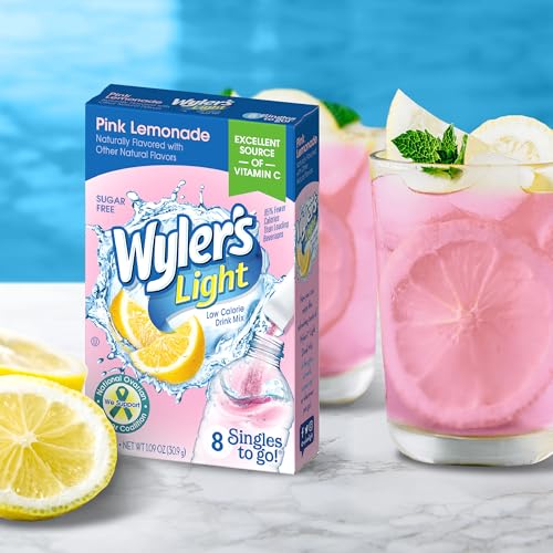Image of Wyler's Light Singles To Go Water Drink Mix, Pink Lemonade, 96 Packets