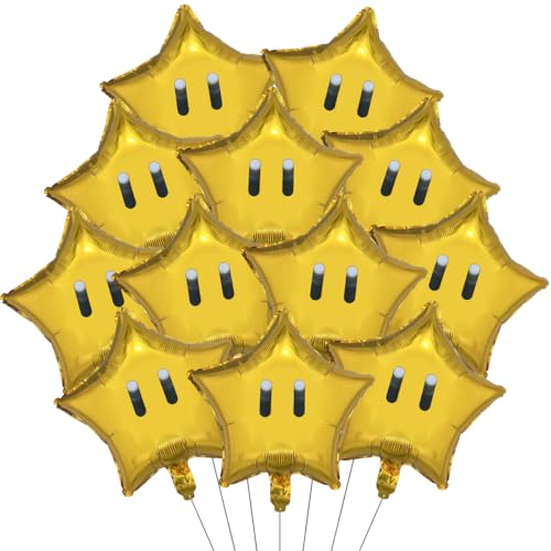 12PCS Gold Birthday Balloons，Yellow Balloons Kids Birthday Party Decorations Supplies