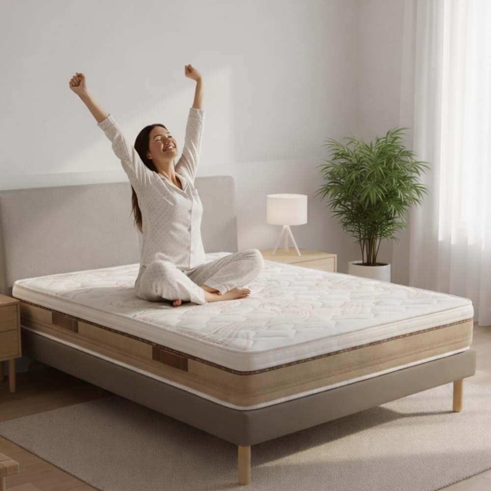 Materasso Matrimoniale Molle Insacchettate e Memory 160x190 H26 SFODERABILE + 2 CUSCINI OMAGGIO | Antiacaro, Anallergico | Struttura indeformabile Memo Pocket 800 (Altezza: 26cm, 160x190)
