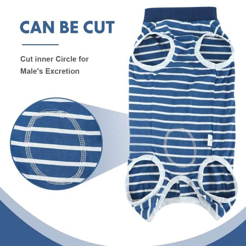 Image of Dog Surgery Recovery Suit,Prevent Licking Dog Onesie Protective Bodysuits for Abdominal Wounds Recovery Shirt After Surgery for Female Male Pet (Blue, S(Back 11.42 inch-Chest 13-16 inch))