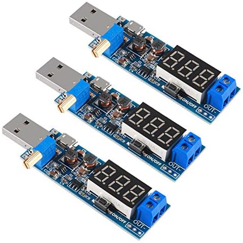 ALMOCN 3pcs USB Buck Boost Converter 3.5V-12V to 1.2V-24V DC-DC Step Up Step Down Power Supply Module Voltage Regulator 5V to 3.3V 9V 12V 18V 24V Cover
