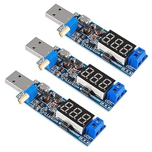 Precise Calibration:this power supply module display with voltage, USB adjustable buck boost power supply module 3.5-12V to 1-24V Output: plug in USB or micro USB can easily output adjustable voltage from 1V to 24V and the power is 3W Adjustable volt...