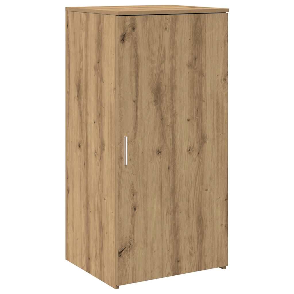 Lada recepcyjna Artisan dąb 200 x 50 x 103,5 cm, materiał drewnopochodny z wbudowanym blatem i szafką, do biura, holu, recepcji