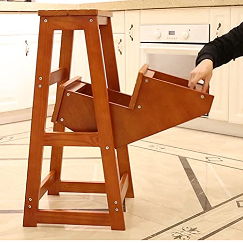 Muebles de biblioteca funcionales: taburete de madera plegable para salón y cocina 3