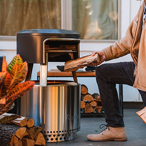 Solo Stove Pi Fire Pizzaofen | Outdoor- Pizzaofen Zubehör für Feuerstelle, Inkl. Tragetasche, Grillhandschuhe & Pizzastein zur Holzbefeuerung, Edelstahl-8