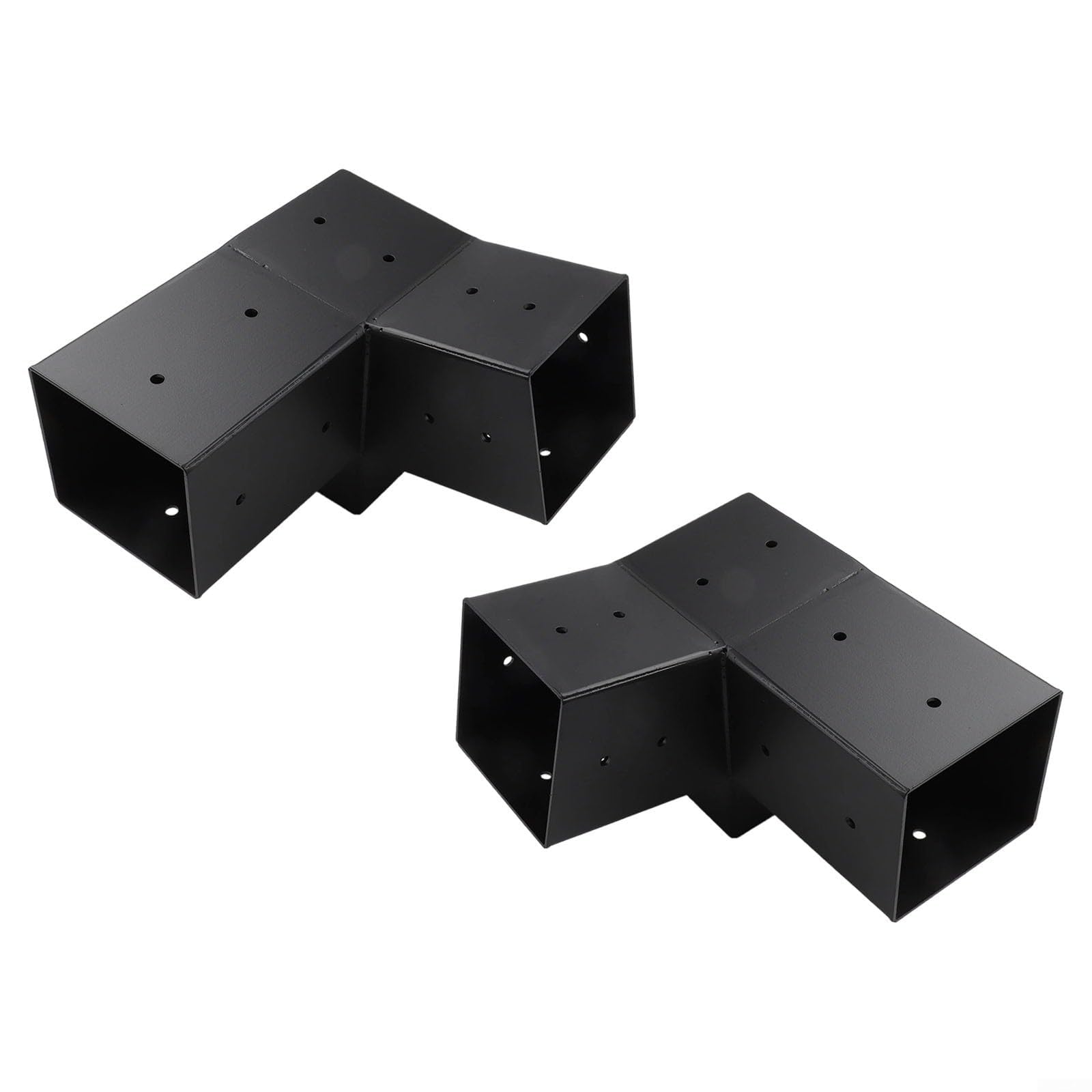 Schräge Dach-Pergola-Halterungen Wandhalterung für 4 10,2 cm Pfosten, robustes Stahl-Pavillon-Hardware-Kit mit Schrauben, schwarz (links 15° + rechts 15°)