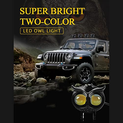 Farol de motocicleta LED | Farol de motocicleta em forma de coruja 40W,Luz de duas cores universal à