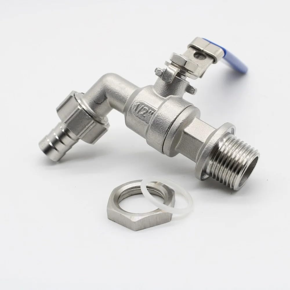 1 pz BSP maschio a portagomma 304 valvola a sfera in acciaio inox rubinetto dell'acqua rubinetto casa giardino esterno antigelo(DN25 1 BSP)