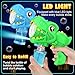 Kids Bubble Gun 2 Pack Dino Bubble Machine Gun for Toddlers with 4 Solutions Easter Basket Stuffers Automatic 13-Hole Bubbles for Kids Blower Maker Valentines Gift Party Outdoor Toys for Boys Girls
