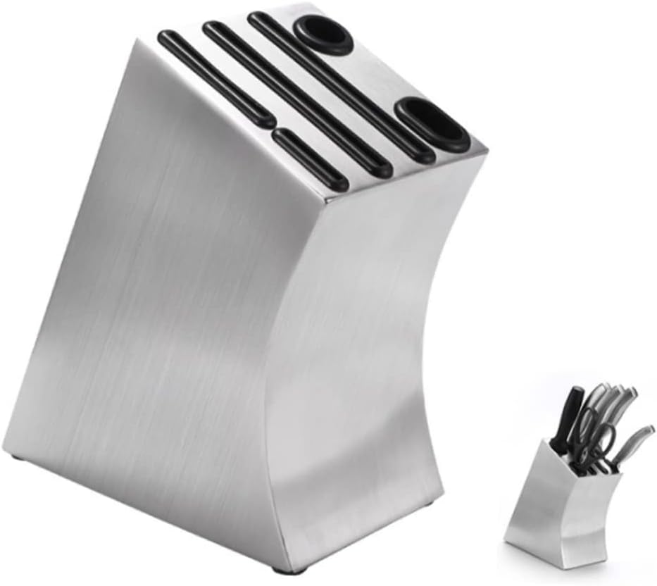 Stainless Steel Cutlery Holder Multi Functional Kitchen Storage Rack for Organized Countertops Elegant Knife Display Stand for Home Kitchen Use Space Saving Design