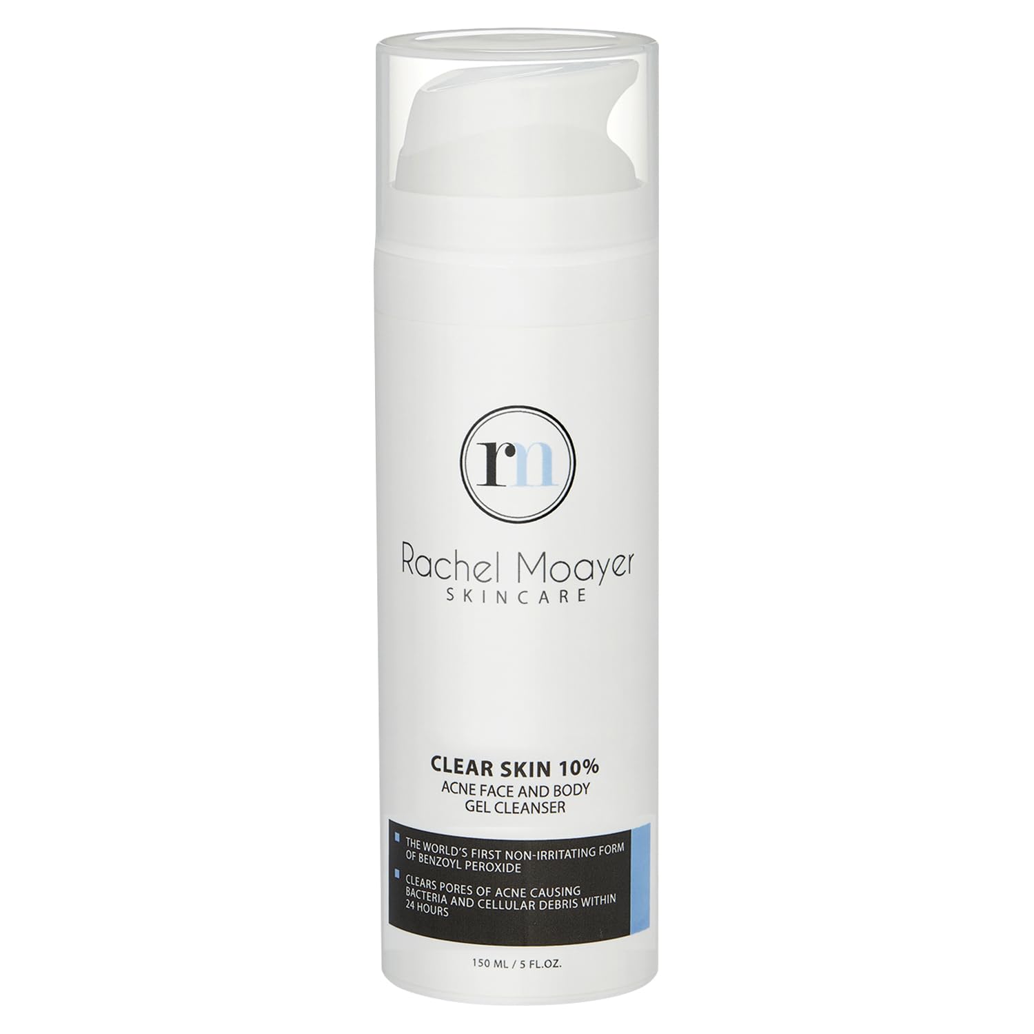 - Rachel Moayer Clear Acne Face Wash & Acne Body Wash Gel Cleanser with 10% Benzoyl Peroxide, Ideal for Back Acne, Clear and Prevent Breakouts with Body Wash for Acne Prone Skin, Non-Irritating Formula