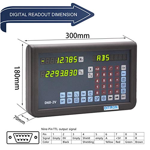 Pantalla Digital 2Axis DRO Metal Multi-función miniatura 6