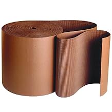 Partners Brand Corrugated Cardboard Roll, 18" x 250, Kraft, Single face Corrugated Roll for Packing, Wrapping, Moving, Storage, Sheet Layer Protection, and Shipping Supplies