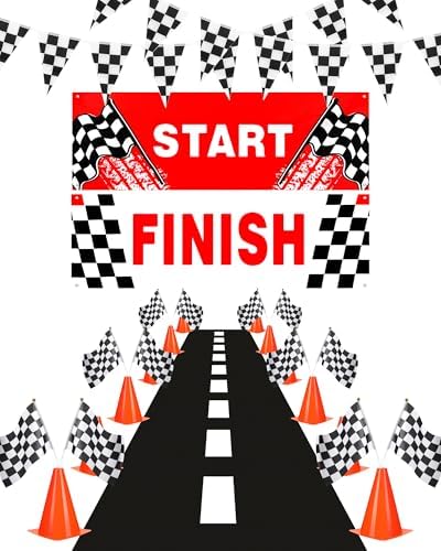 Amazon.com: Tanlade 42 PC Traffic Cones and Checkered Flags Set ...