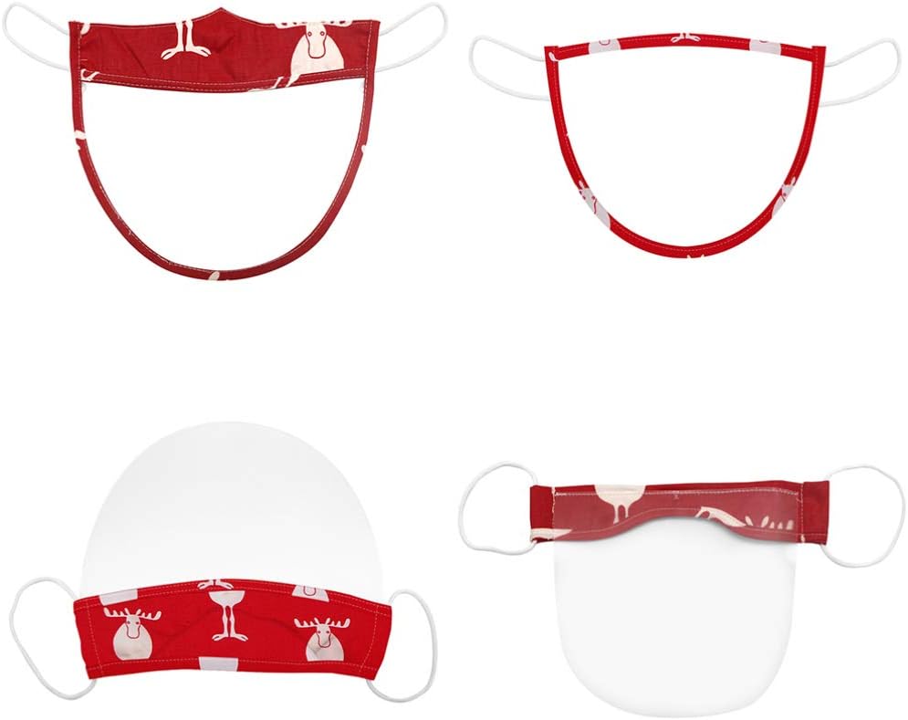 Tomaibaby 4 Piezas Protector Facial de Seguridad Antiniebla Visera de Media Cara Película Transparente Cubiertas Faciales Reutilizables Protector Facial Cubierta de Boca de Navidad