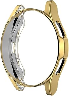 جراب حماية بتصميم نصف إطار من البولي يوريثين المقاوم للحرارة متوافق مع ساعة سامسونج جالاكسي 4 كلاسيك 46 ملم من في فولت (ذهبي)