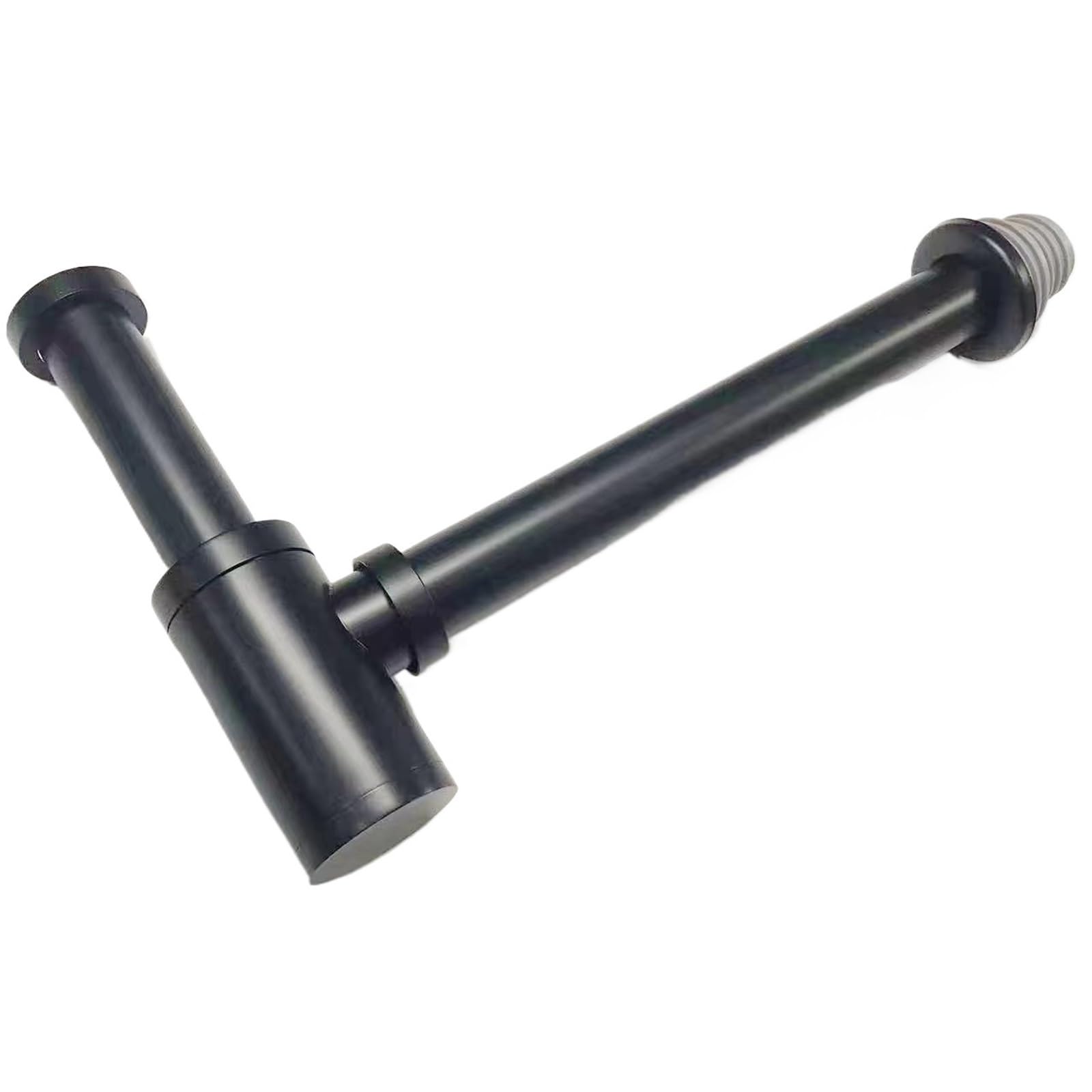Sifón Lavabo Tubo de desagüe pared acero inoxidable for lavabo, instalación empotrada en la, dispositivo antiobstrucción for encimeras fregadero(Black)