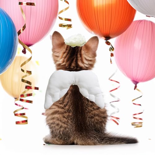 E Babyland PET ANGEL COSTUME SET Pet Angel Wings And Headband Costume Accessory Set Halloween Party & Birthday Party Dress Up Accessories For Cat Small Dogs Puppy Kitty Kitten Boy Or Girl thumb #7