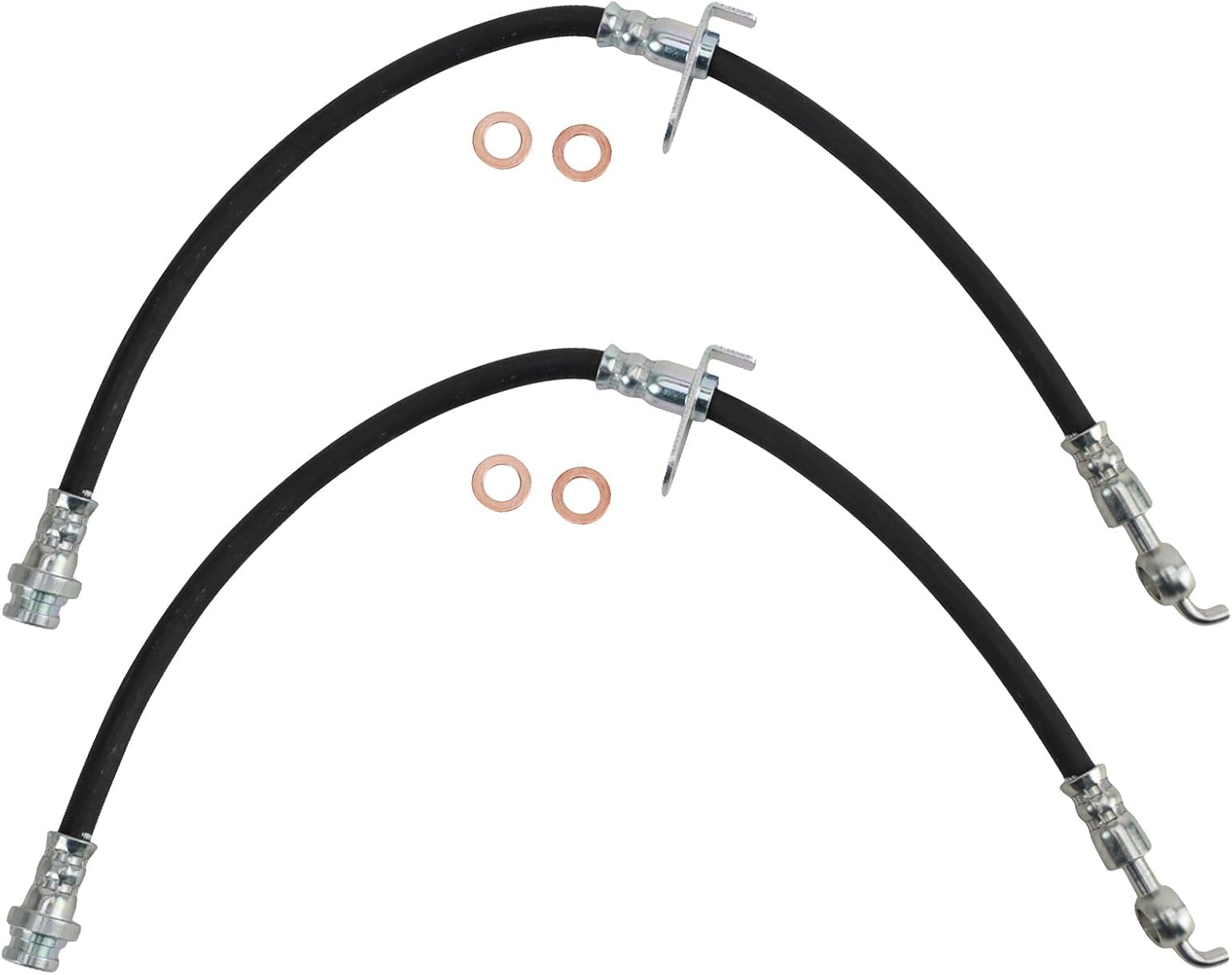 TRQ Front Brake Hose Set Compatible with 2007-2014 Ford Edge 2007-2015 Lincoln MKX