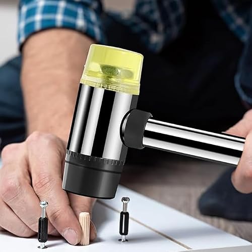 Generic Double Face Rubber Mallet Hammer, 30mm Head, Steel Handle, Non-slip Rubber Grip, 6.5 oz, 15mm Width, 3cm Thickness