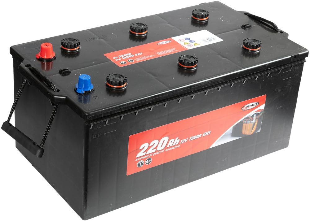 Start 225Ah 12V 1050A lewy akumulator do ciężarówki z dodatnim biegunem