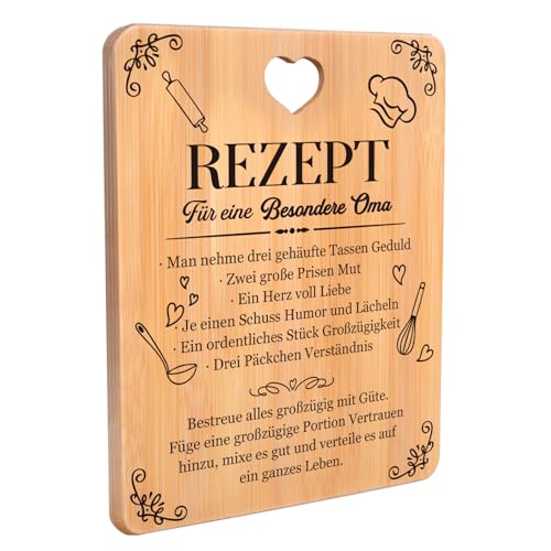 Apjielop Oma Geschenk, Oma Weihnachtsgeschenke - Bambus Schneidebrett...