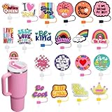 Pabucle 20 Pack Straw Covers Cap for Tumblers, 10mm Cute Dust-Proof Straw Topper for Water Bottles Stanley Cups accessories Gifts For Women Party Favors