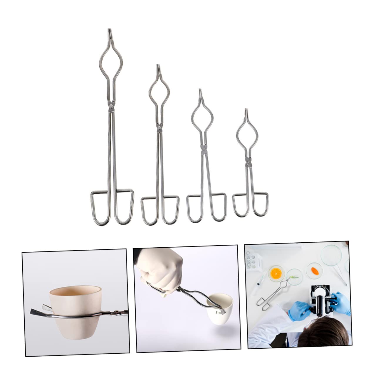 Alipis Set of Clamp Pliers Clamps Crucible Beaker Clamps for Scientific Experiments Chemical Supplies