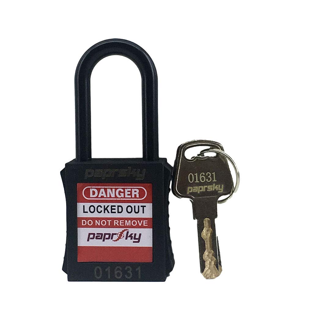 Paprsky Lockout Padlock PS-LOTO-PPNR-38 Safety LOTO Devices (Black)