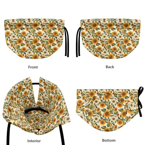 Image of Yellow Sunflower Insulated Dustproof Kitchen Tea Pot Dust Cover Breakfast Warmer Tea Cozies with Drawstring for Home Kitchen Table Decoration