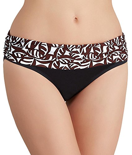 Anne Cole Women's Falling Leaves Fold Over Mid-Rise Bikini Bottom