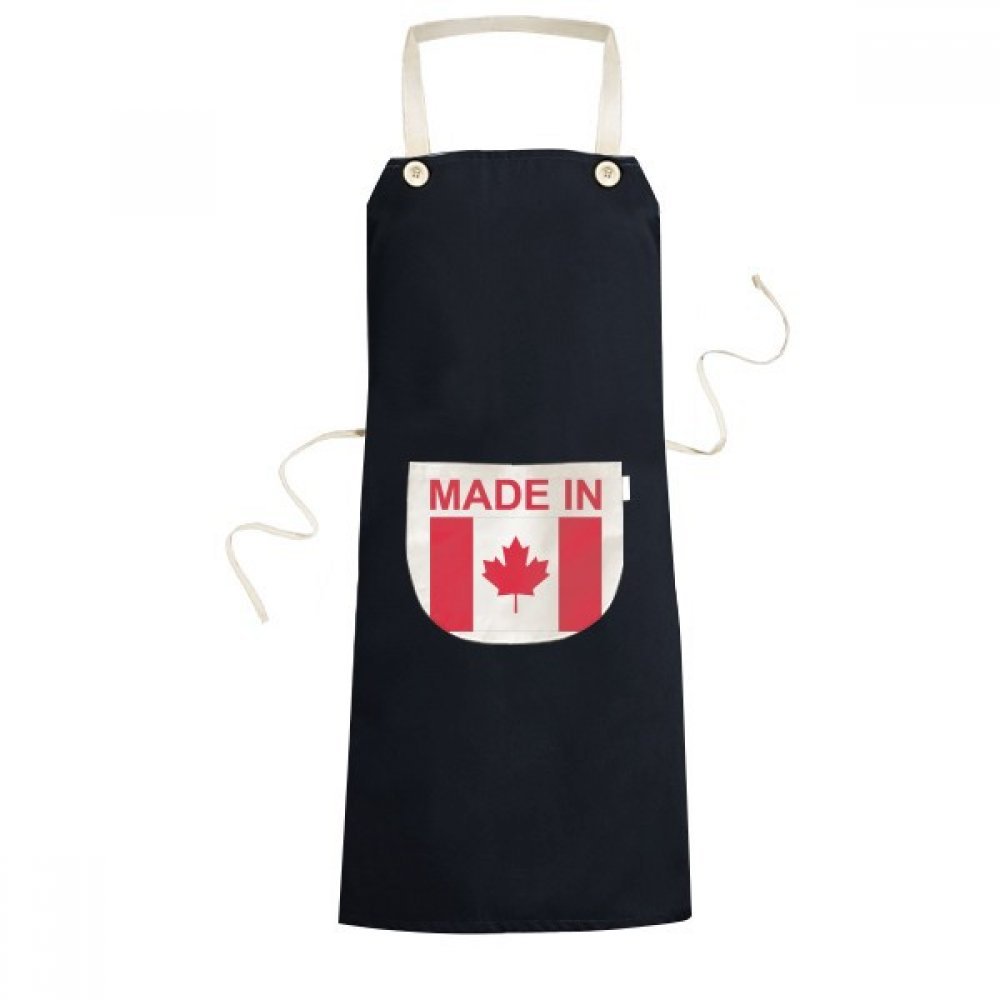 Tablier cadeau chef cuisinier noir imprimé Canada pour Noël et fêtes