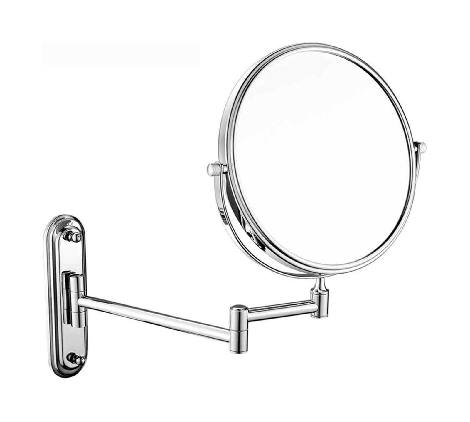 Miroir de beauté créatif mural en argent 6 pouces avec zoom 5X télescopique