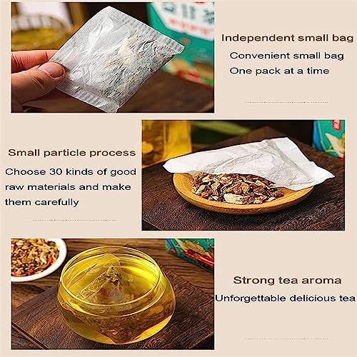 18 Flavors Liver Care Tea, Herbal Stone Tea, Herbal Tea For Liver, Health Liver Care Tea, Cun Gu Tang Herbal Stone Qing Tea, Cungutang Cha, Chinese Liver Care Tea (2Box(60Bag)) #TOP4