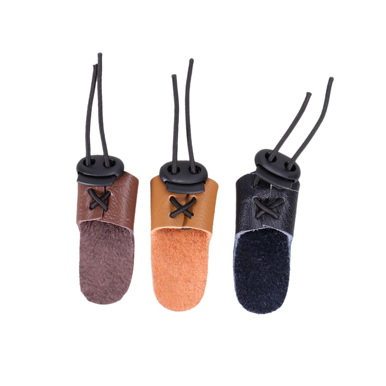 Happyyami 3 Pcs Protective Finger Gear for Durable Gloves for Hunting Supplies Brown Lightweight Wear Resistant Design for Right Left Hand Use