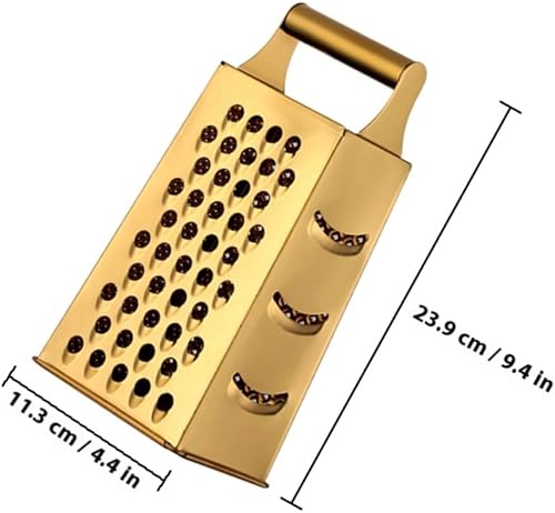 Miniatura 2 de UPKOCH Rallador de cuatro caras, caja de rallador de cocina de 4 lados, rallador Zester de acero inoxidable, rebanador de verduras, triturador de
