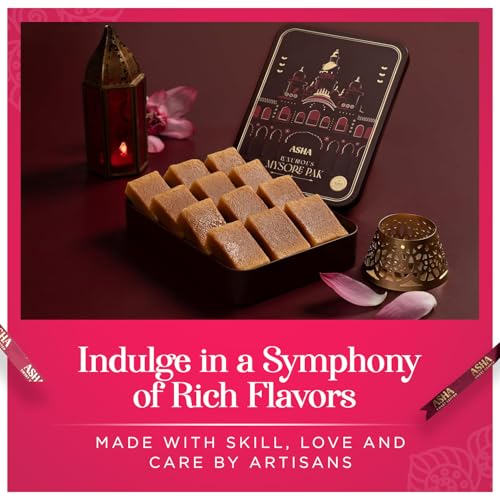 Image of ASHA SWEET CENTER Handcrafted Mysore Pak (Pack of 4 x 500G)|Made With Pure Desi Ghee|Melts In Mouth|Special Indian Mithai|Delicious & Healthy Exclusive Sweets Gift Box|Traditional Taste of Mysuru