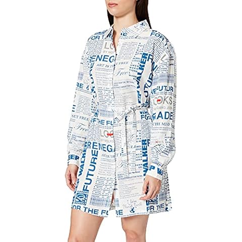 LOOKS BY WOLFGANG JOOP Women's Bluse mit Logo Print Blouse, White, Large Cover
