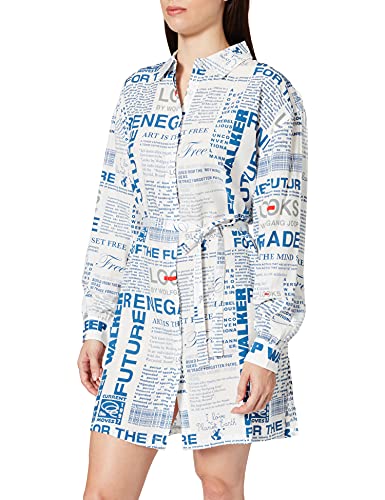 LOOKS BY WOLFGANG JOOP Bluse mit Logo Print, Blanco, S para Mujer