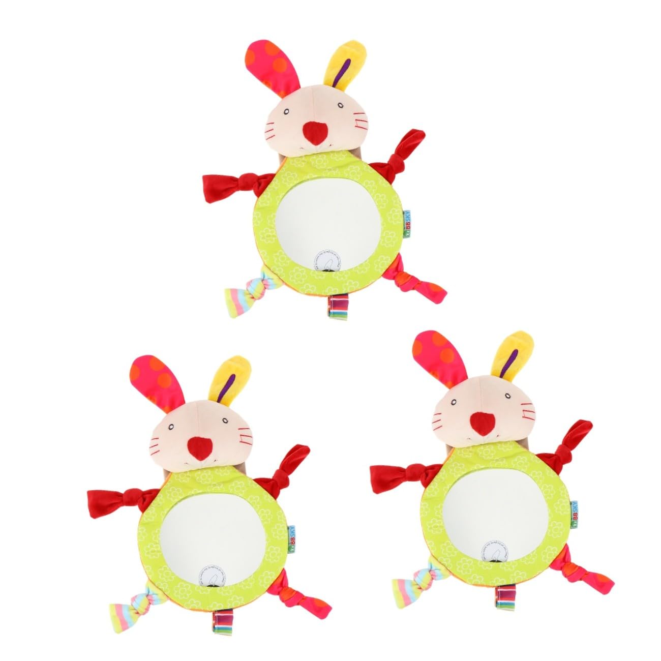 Toyvian 3pièces Miroir De Sécurité Pour Garçon Fille Miroir Arrière De Voiture Cartoon Pour Garçon Fille Design Lapin Pratique Et Pour Véhicules Familiaux