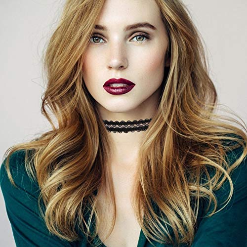 K&Q 52 PCS Choker Necklace, Classic Muti-Color Gothic Collar Cute Lace Velvet Choker Necklace Set4