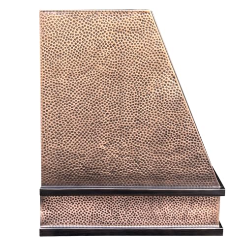 Image of SINDA Wall Mount Handmade Copper Range Hood for Kitchen with SUS304 Liner and Baffle Filter, 30 inchW x 27 inchHx 21 inchD, Antique Copper Beehive Hammered, In Stock