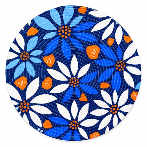 Image of Cotton Printed Round Table Mat (38x38 cm) - Pack of 1 (Single PCS) (Multi 13)
