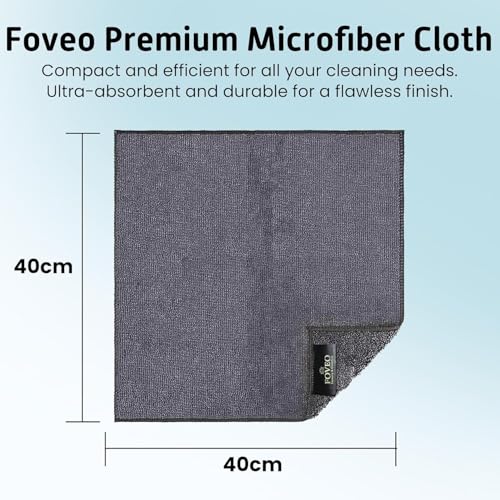 Image of Microfiber Cloth 350 GSM - 40x40 cm, (Grey) | Ultra-Soft, Lint-Free & Streak-Free Towels for Car, Bike, Interior & Exterior Detailing, Polishing & Washing (Pack of 1)