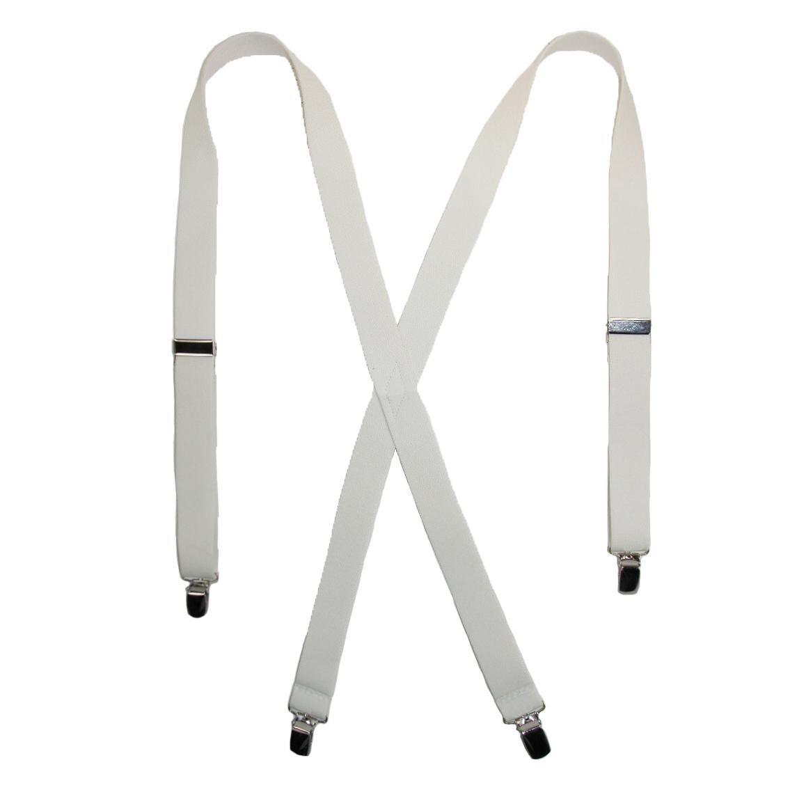 CTM Women's Elastic Clip-End 25 mm Basic Braces, Ivory