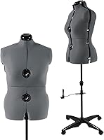 Vista 10 de Forma de Vestido Maniquí Femenino Ajustable para Costura Tallas 12-18, Forma de Cuerpo para Alfileres con 13 Diales, Base Rodante Desmontable, Rango
