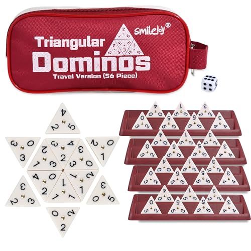 Smilejoy Domino triangulaire, 56 pièces de domino. 2-4 joueurs