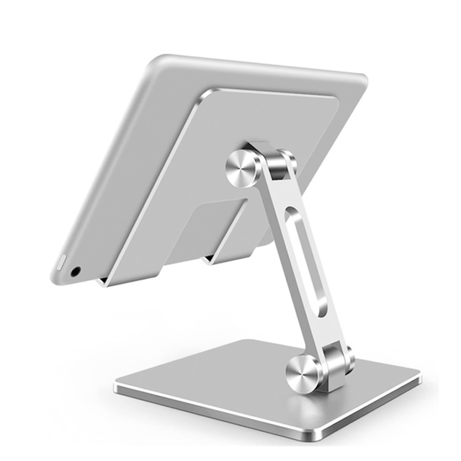 Uchwyt do monitora, 4,7 10,2 15,6 cala metalowy uchwyt na tablet stacjonarny do stojaka na monitor regulowany uniwersalny stojak na telefon komórkowy(Silver big)
