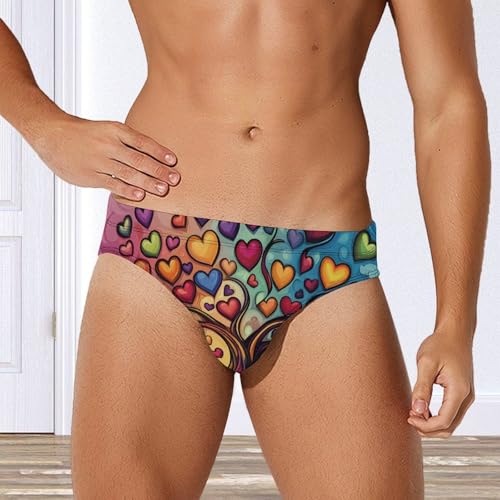 Love Heart Life Tree Men's Swim Trunks Briefs Swimsuit Swimwear Bathing for Underwear Beach3