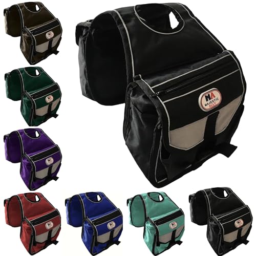 Sac à corne de selle isotherme pour randonnée équestre avec double porte-bouteille